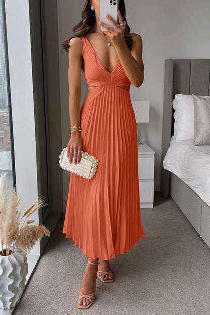 Lotus - Elegant pleated evening midi dress for women