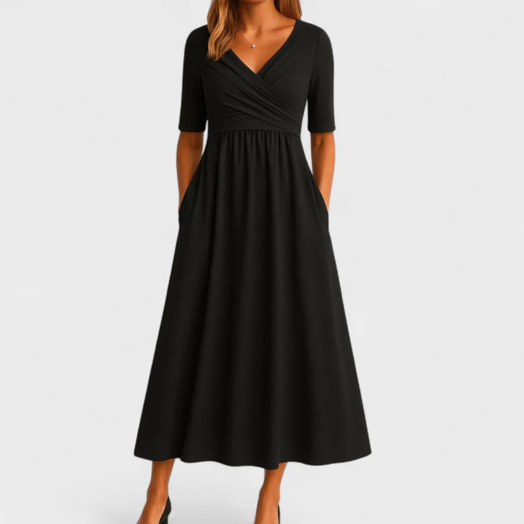Chrystal - Crossed dress with short sleeves