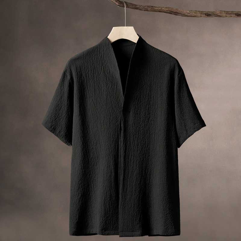 THIN ICE SILK V-NECK CARDIGAN SHIRT