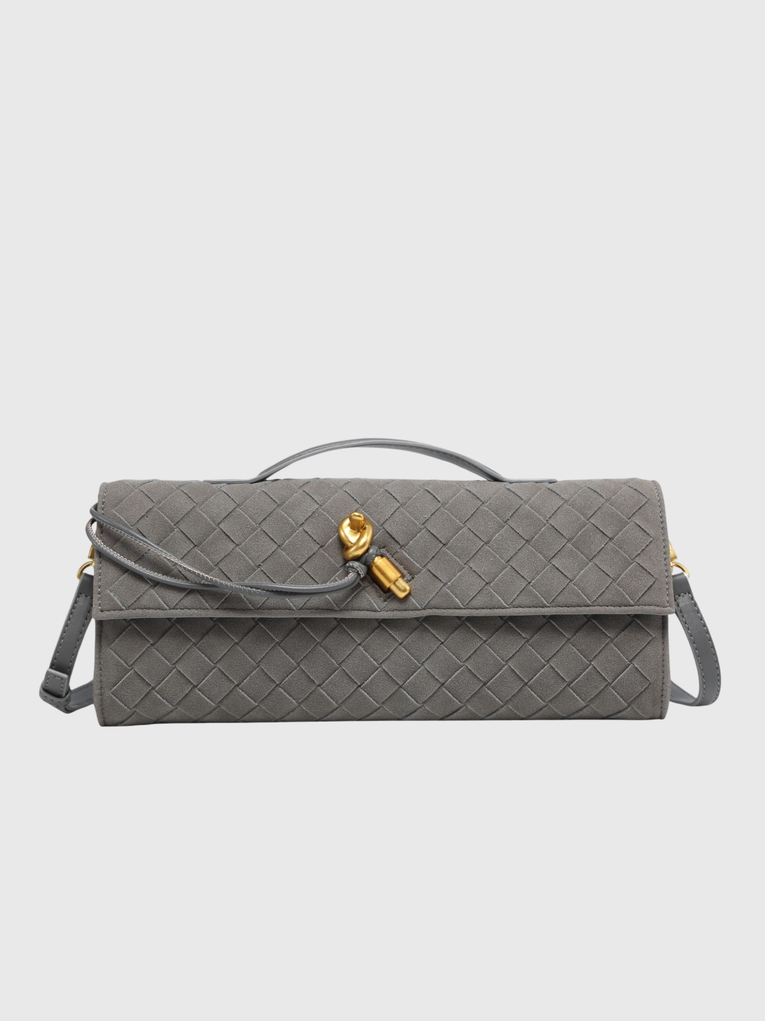 Cherry | Luxe Woven Suede Clutch