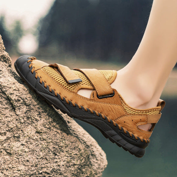 LUCA VELCRO LEATHER SANDALS