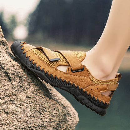 LUCA VELCRO LEATHER SANDALS