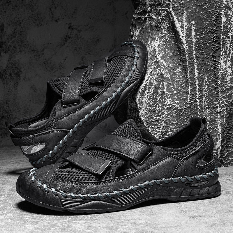 LUCA VELCRO LEATHER SANDALS