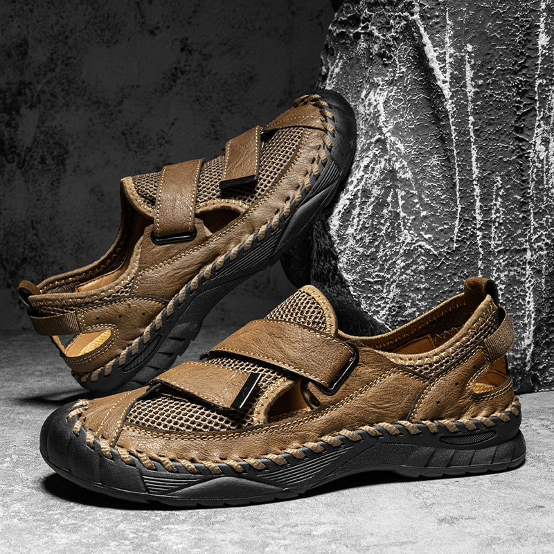 LUCA VELCRO LEATHER SANDALS