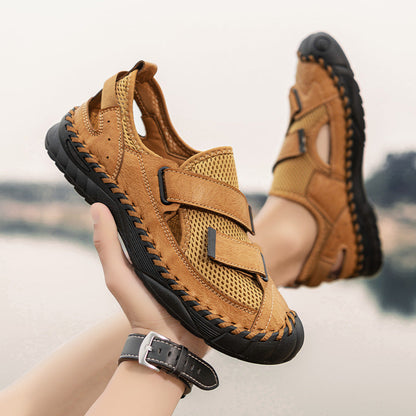LUCA VELCRO LEATHER SANDALS