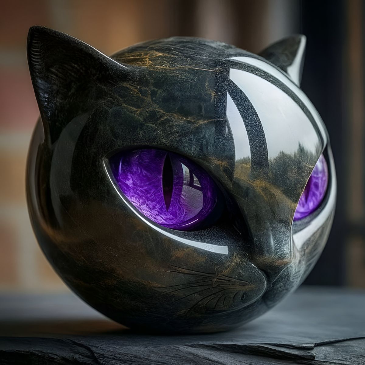 NyxCharm™ | Mystical Black Cat Head Sculpture