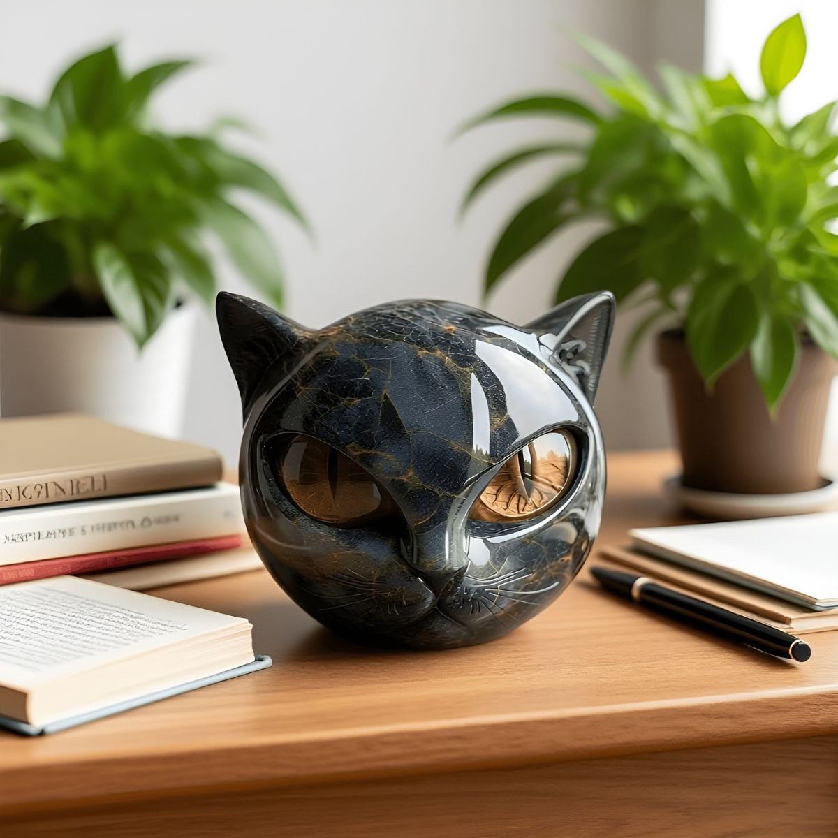 NyxCharm™ | Mystical Black Cat Head Sculpture