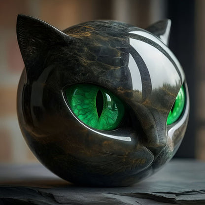 NyxCharm™ | Mystical Black Cat Head Sculpture