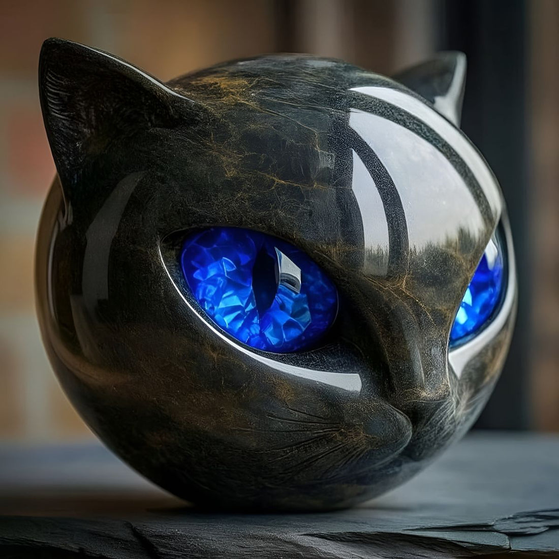 NyxCharm™ | Mystical Black Cat Head Sculpture