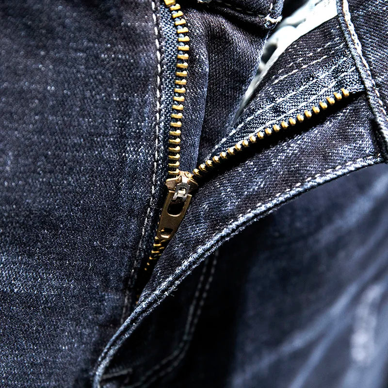 OXFORD RIPPED SLIM JEANS