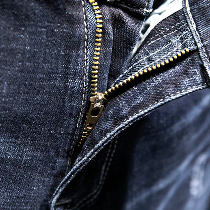 OXFORD RIPPED SLIM JEANS