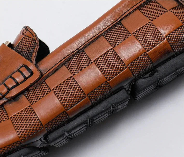 VENTINO CHECKERED LEATHER LOAFER