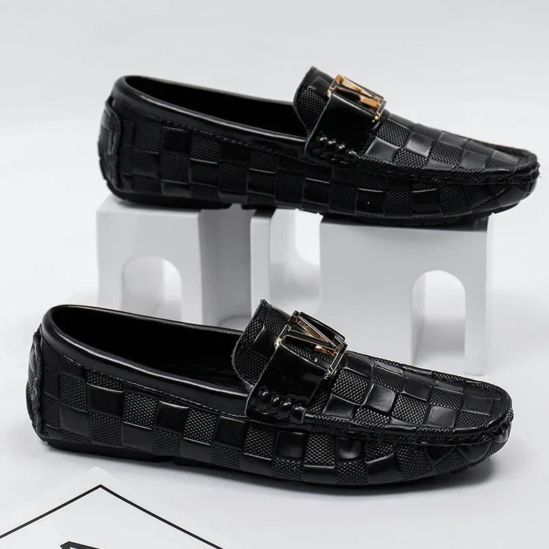 VENTINO CHECKERED LEATHER LOAFER