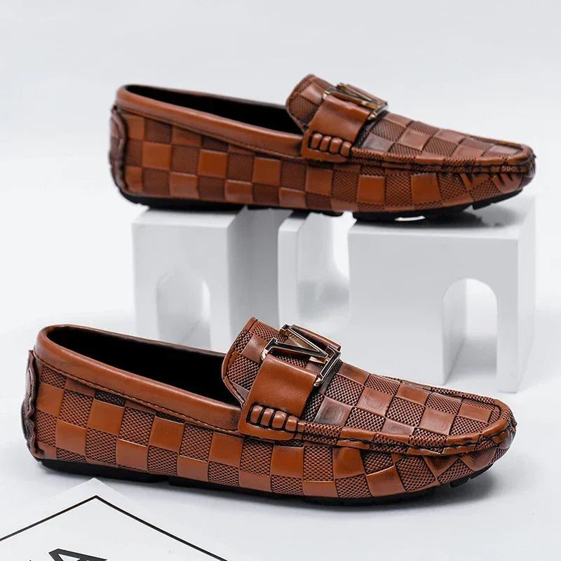 VENTINO CHECKERED LEATHER LOAFER