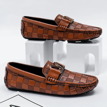 VENTINO CHECKERED LEATHER LOAFER