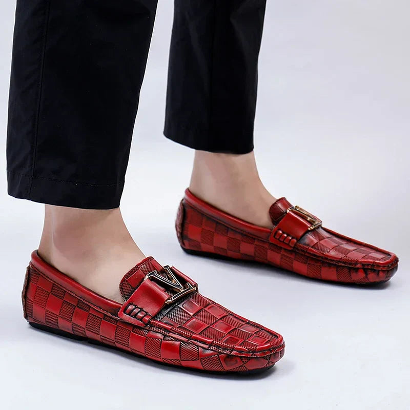 VENTINO CHECKERED LEATHER LOAFER