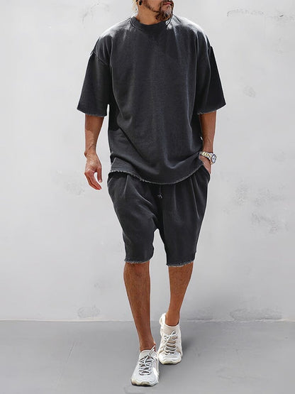 CASUAL LOOSE FIT SOLID SPORTS SETS