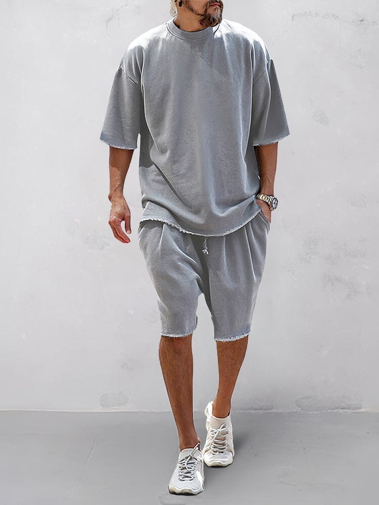 CASUAL LOOSE FIT SOLID SPORTS SETS