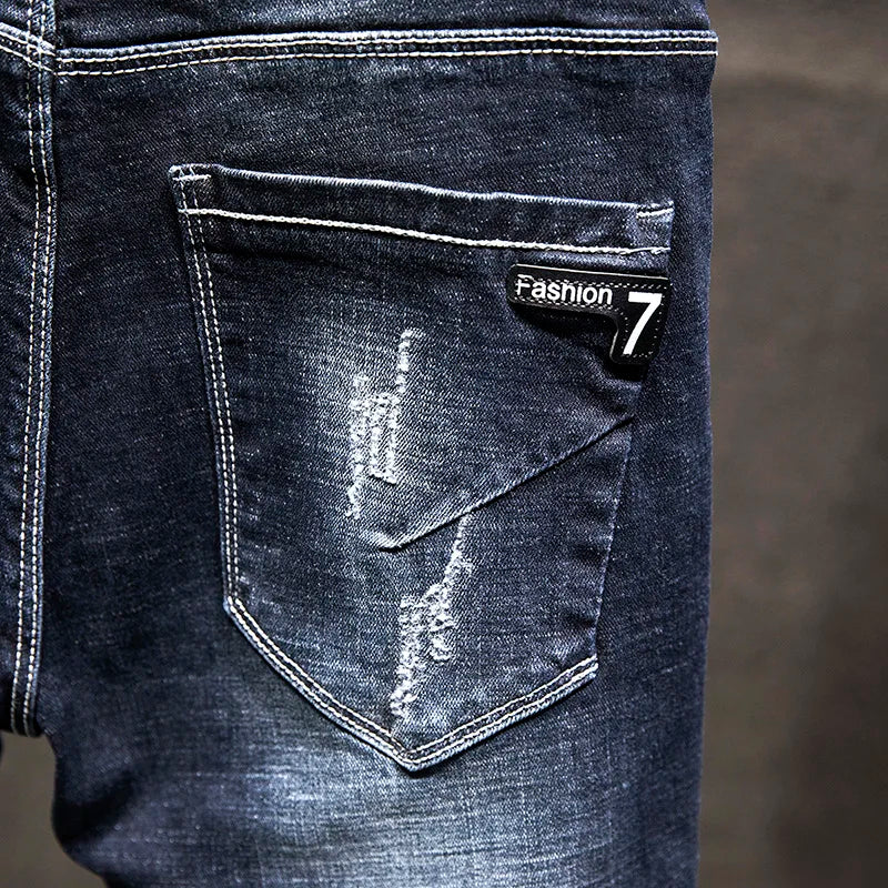 OXFORD RIPPED SLIM JEANS