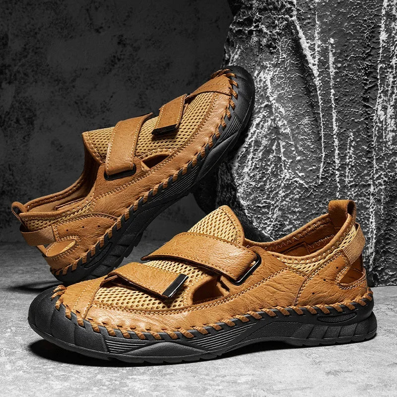 LUCA VELCRO LEATHER SANDALS