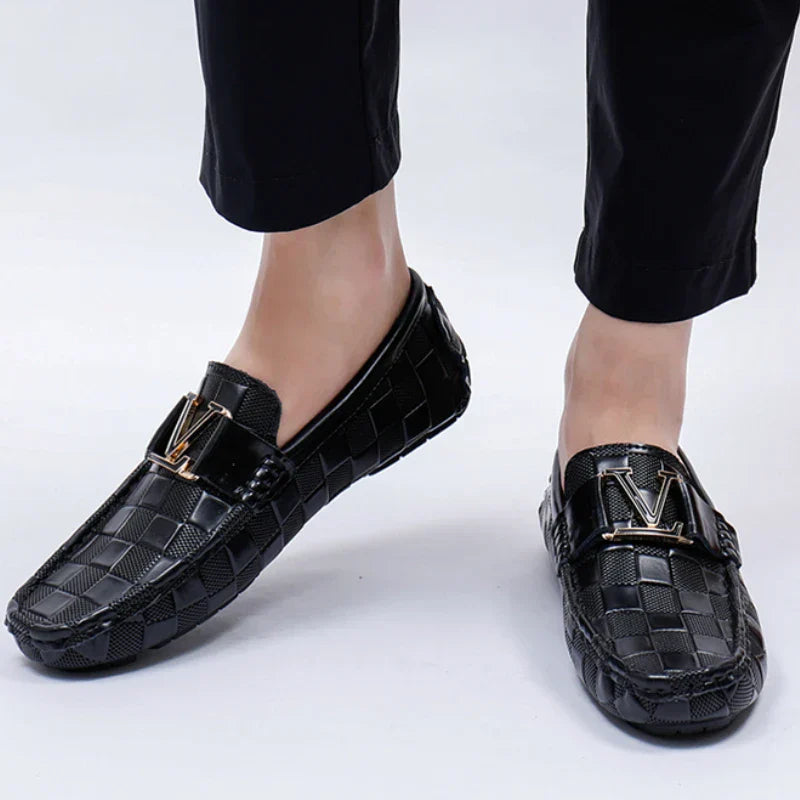 VENTINO CHECKERED LEATHER LOAFER