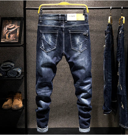 OXFORD RIPPED SLIM JEANS