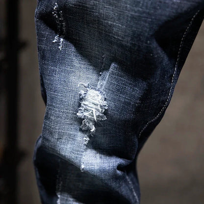 OXFORD RIPPED SLIM JEANS
