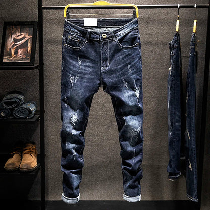 OXFORD RIPPED SLIM JEANS