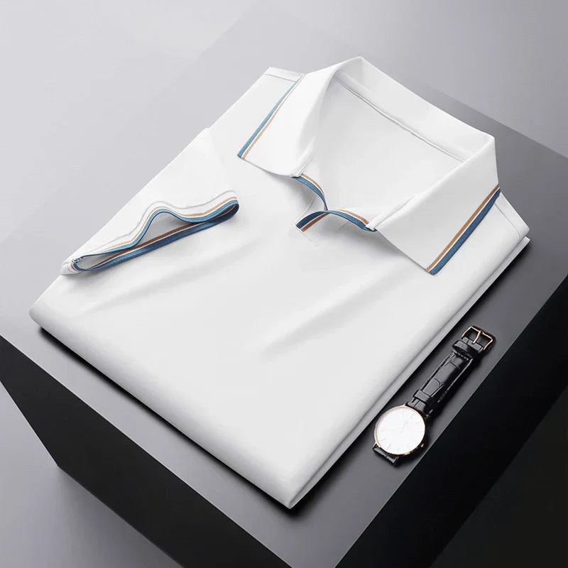 VINCENZO PRESTIGE SILK POLO SHIRT