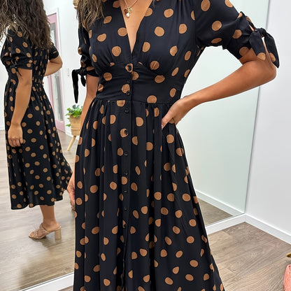 Nipa - Polka Dot V-Neck Dress