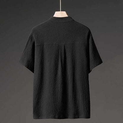 THIN ICE SILK V-NECK CARDIGAN SHIRT