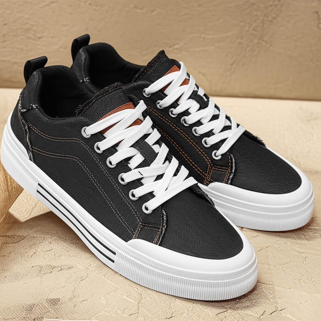 VALON LOW-TOP DENIM SNEAKERS