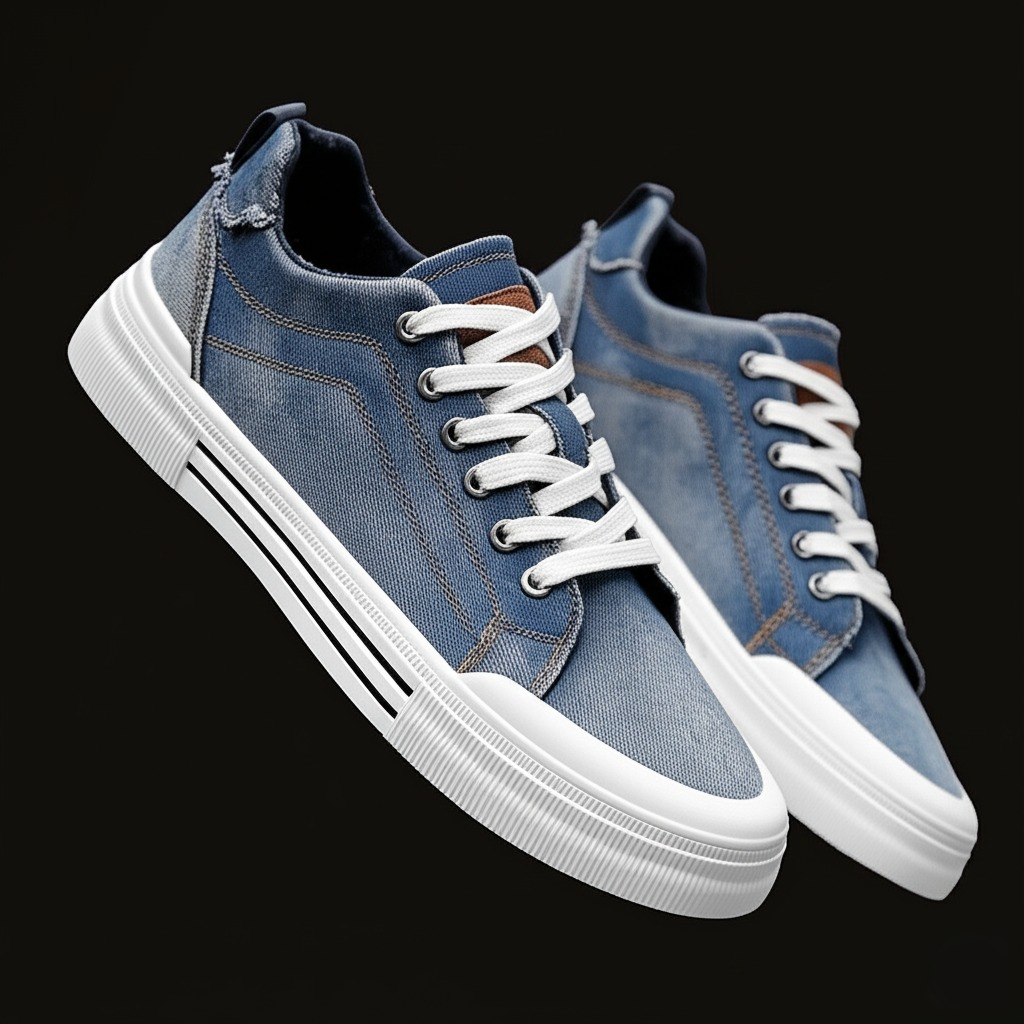VALON LOW-TOP DENIM SNEAKERS