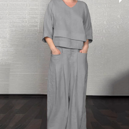 Angelina - Minimalist Wide-Leg Set